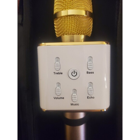 Bluetooth Karaoke Microphone with Built in Speaker Wireless Gold Tested - Picture 3 of 6